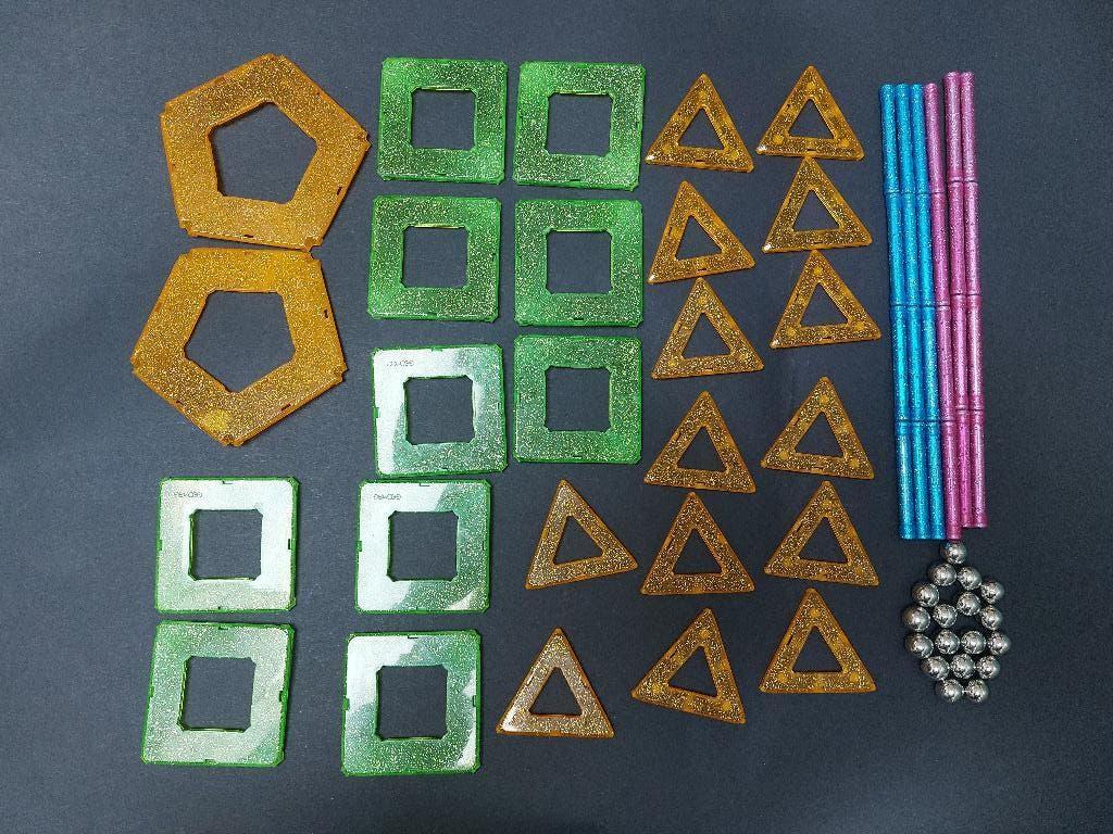 Geomag glitter set magneetstaafjes, Ophalen of Verzenden, Gebruikt