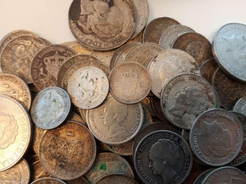 Nederland halve kilo zilveren Wilhelmina Guldenmunten, Postzegels en Munten, Edelmetalen en Baren, Ophalen of Verzenden, Zilver
