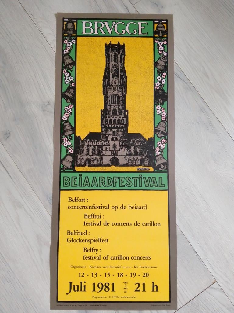 Brugge Beiaardfestival 1981, Rechthoekig Staand, Ophalen of Verzenden, Zo goed als nieuw, A1 t/m A3