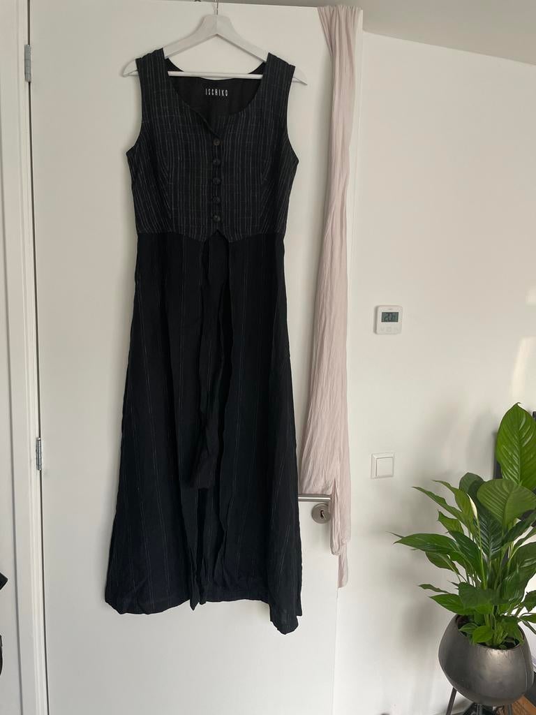 Prachtige ISCHIKO LANGE GILET van linnen - Zo goed als nieuw, Maat 38/40 (M), Zwart, Ophalen of Verzenden, Zo goed als nieuw