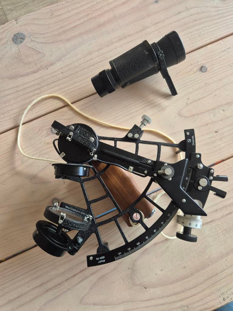 Sextant Tamaya & Co. Ltd. met houten kist, Ophalen, Gps of Kompas