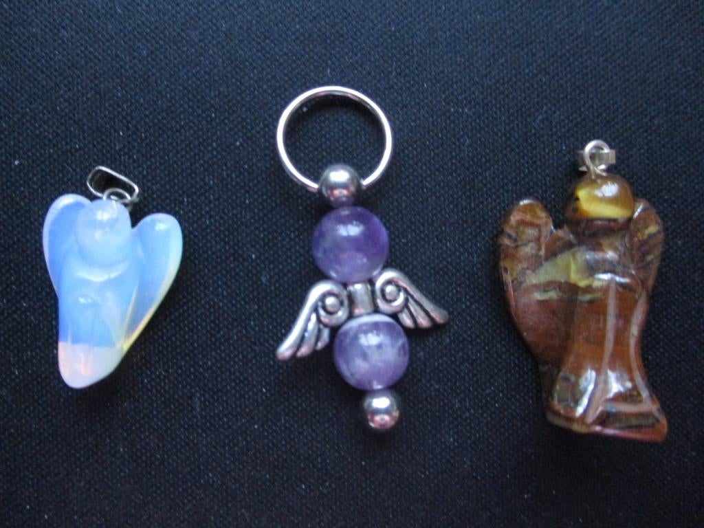 3 Engeltjes voor aan een ketting., Ophalen, Zo goed als nieuw, Zilver, Steen of Mineraal