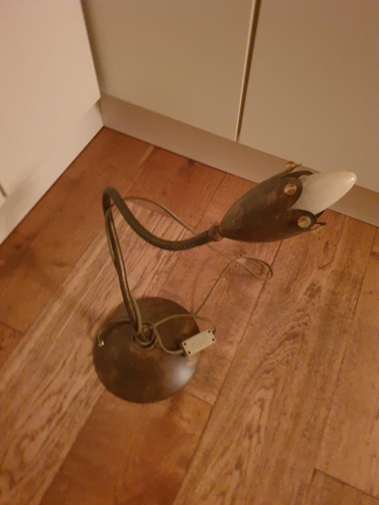 Bureaulamp / tafellamp met flexibele arm, Huis en Inrichting, Lampen | Tafellampen, Gebruikt, 50 tot 75 cm, Metaal, Vintage, Retro