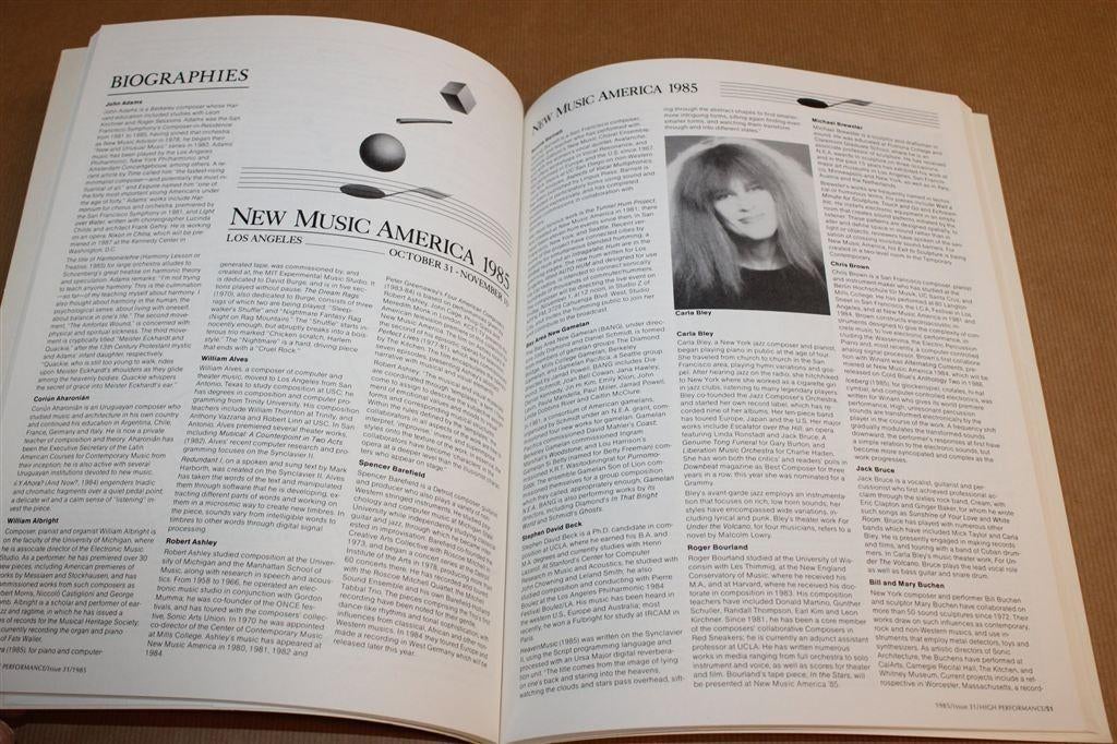 High Performance — New Music America Festival 1985 [EN], Ophalen of Verzenden, Gelezen, Artiest