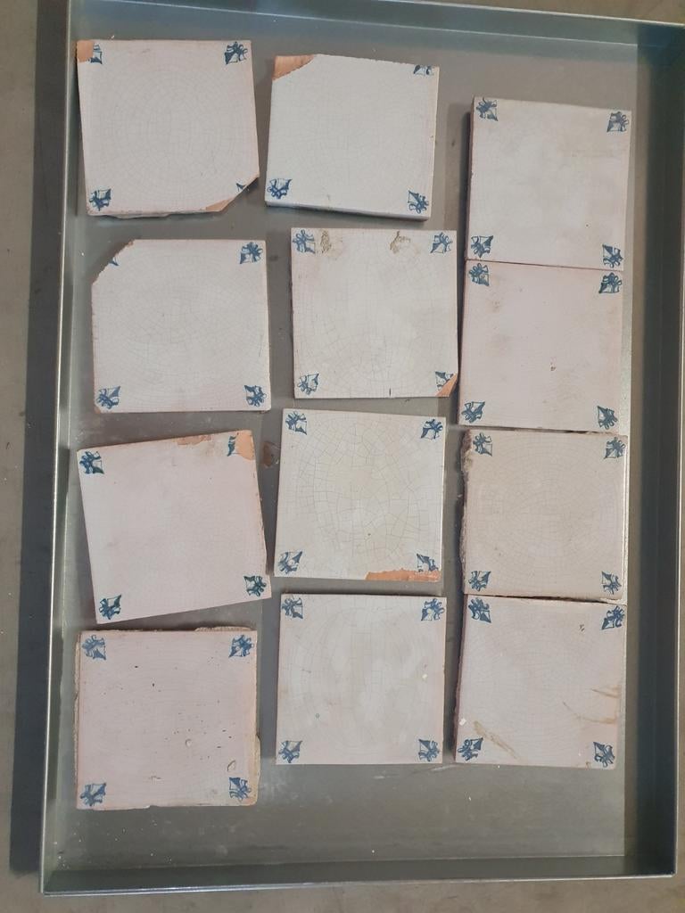 12x delft blauw tegels 13x13cm, Antiek en Kunst, Antiek | Wandborden en Tegels, Ophalen