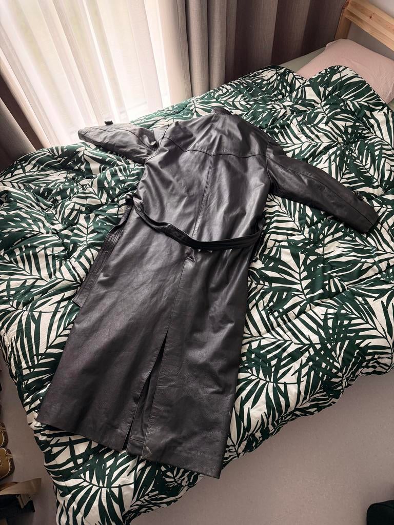 Sticks Stones lange leren jas zwart S, Kleding | Heren, Ophalen, Gedragen, Overige maten, Zwart