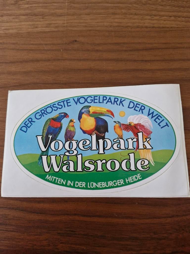 6156 Vintage Sticker Vogelpark Walsrode - Grootste Vogelpark, Ophalen of Verzenden