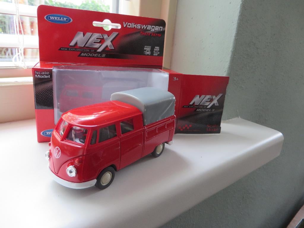 Welly Volkswagen Bus T1 Pickup met huif 11cm, Ophalen of Verzenden, Nieuw, Auto, Overige merken
