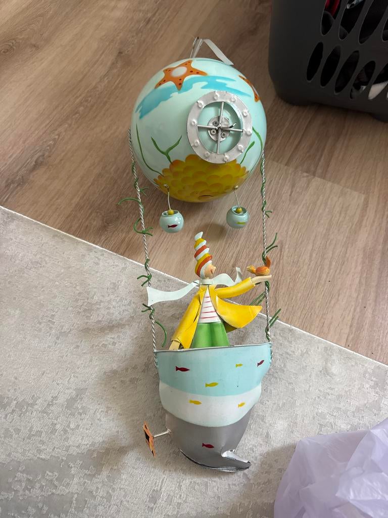 Decoratie luchtballon met figuur L'Oiseau Bateau, Ophalen of Verzenden, Gebruikt, Meerkleurig, Metaal