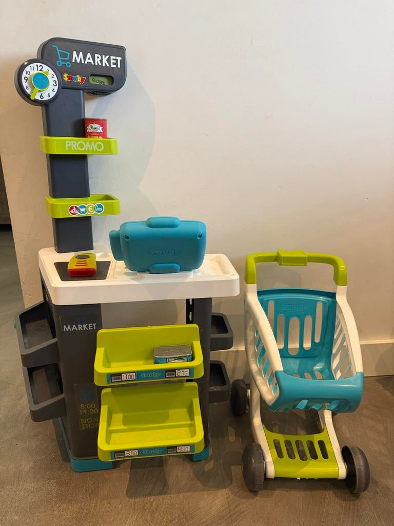 Smoby Speelgoed Supermarkt met Boodschappenkar, Ophalen, Gebruikt, Jongen of Meisje