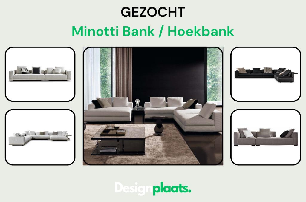 GEZOCHT: Minotti Bank / Hoekbank — Directe Inkoop, -, -, Ophalen of Verzenden, Bankstel Bank Zetels Sofa Hoekbank Design bank