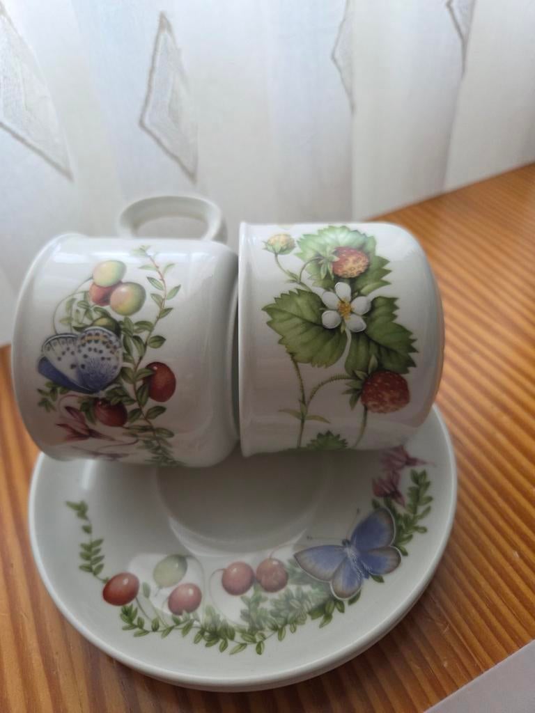 Twee Wedgwood kop en schotels Marjolein Bastin Libelle, Ophalen of Verzenden, Porselein, Wedgwood, Kop(pen) en/of Schotel(s)