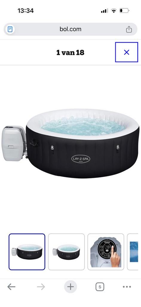 Lay-z-spa miami, Tuin en Terras, Bubbelbaden en Hottubs, Ophalen, Pomp, Opblaasbaar