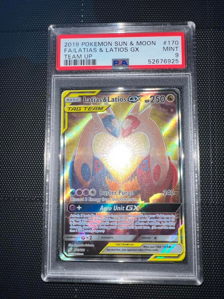 Pokemon latios latias gx tag team psa 9, Ophalen of Verzenden, Nieuw