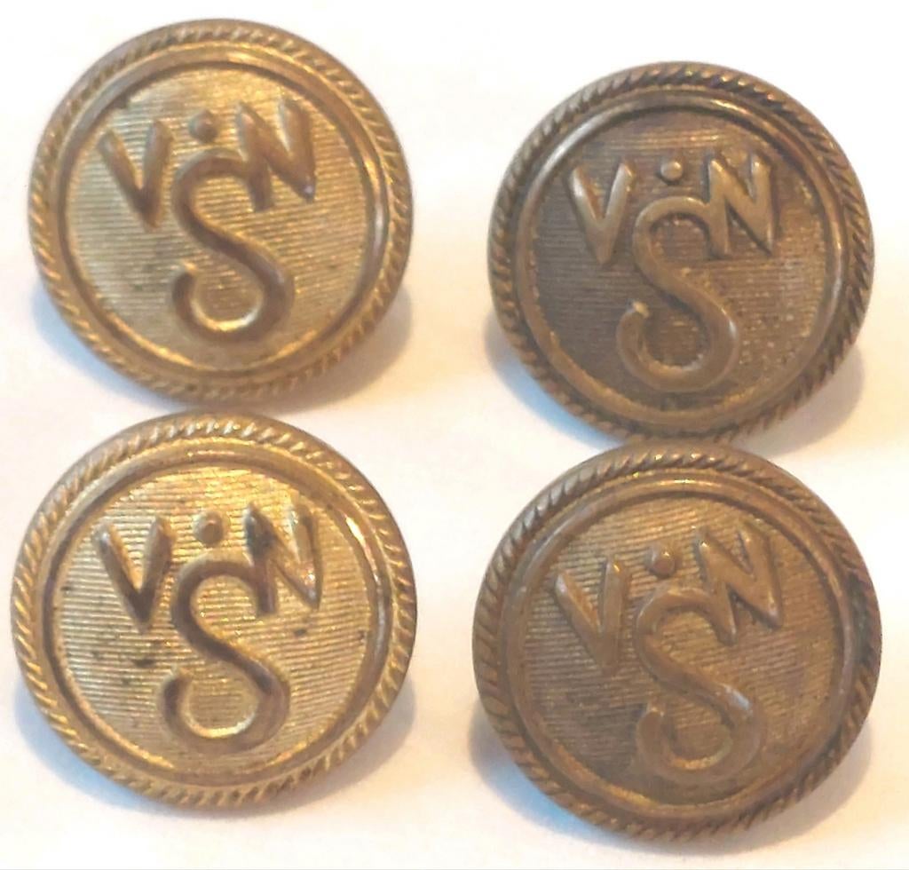 VNS scheepvaart knopen Dia 16 mm, Verzamelen, Scheepvaart, Ophalen of Verzenden, Gebruikt, Motorboot of Zeilboot, Gebruiksvoorwerp