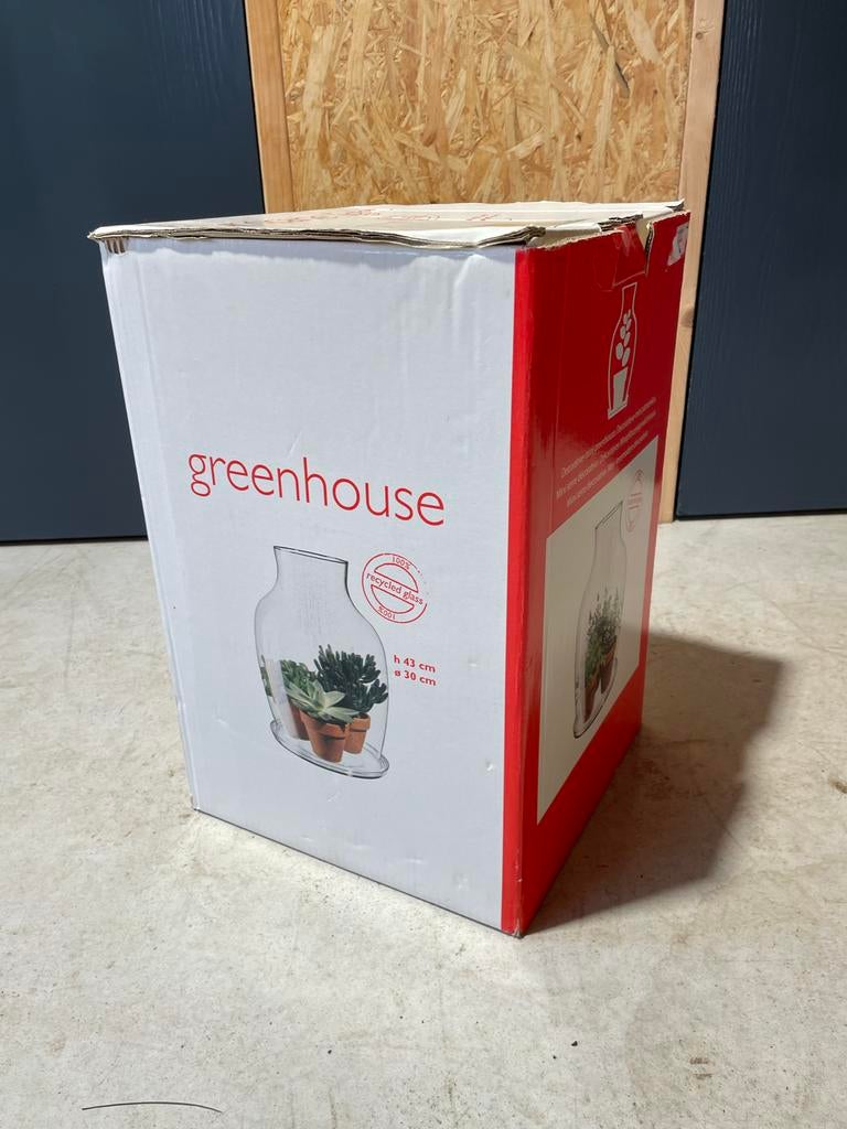 Glazen stolp / Greenhouse - H 43 cm, Ø 30 cm, Ophalen, Zo goed als nieuw