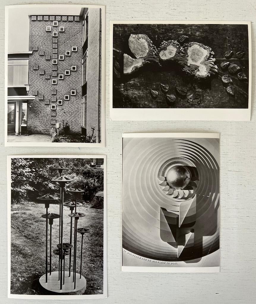 4 x werk van Meinte Walta op ansichtkaart, Ophalen of Verzenden, 1960 tot 1980, Ongelopen