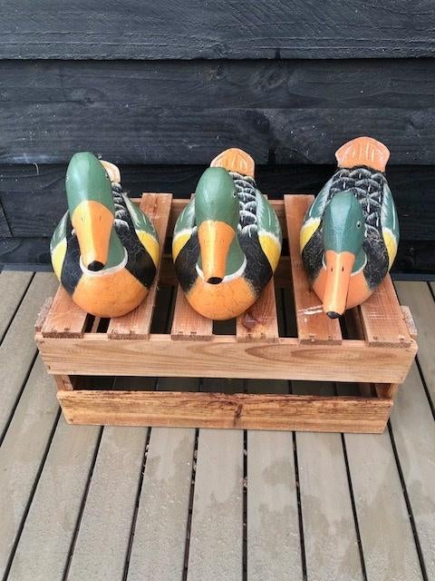 3 Houten lokeenden, Antiek en Kunst, Ophalen of Verzenden