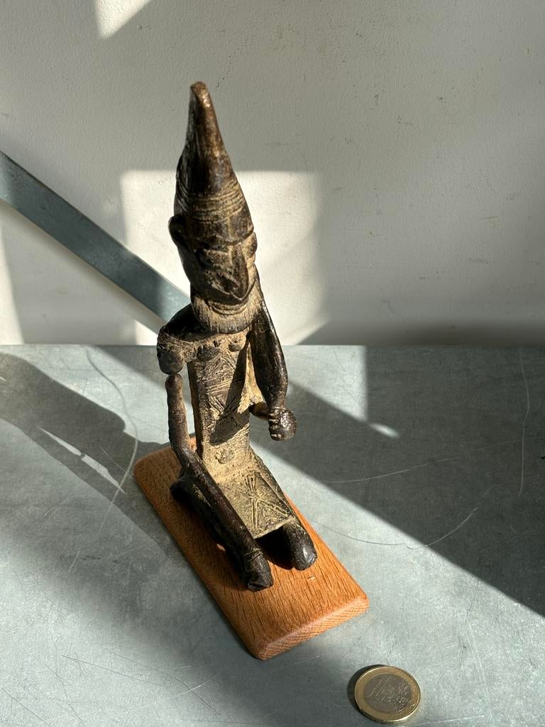 Vintage Afrikaans Bronzen Beeldje - Patina, Antiek en Kunst, Ophalen