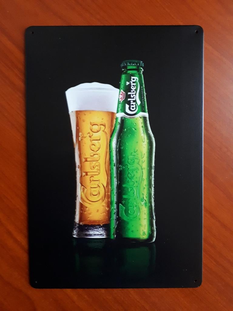 Carlsberg Bier 20x30 cm Reclamebord, Ophalen of Verzenden, Nieuw, Reclamebord, Plaat of Schild, Overige merken