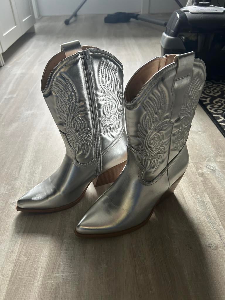 Cowboy laarzen zilver, Kleding | Dames, Schoenen, Ophalen, Hoge laarzen, Overige kleuren, Nieuw