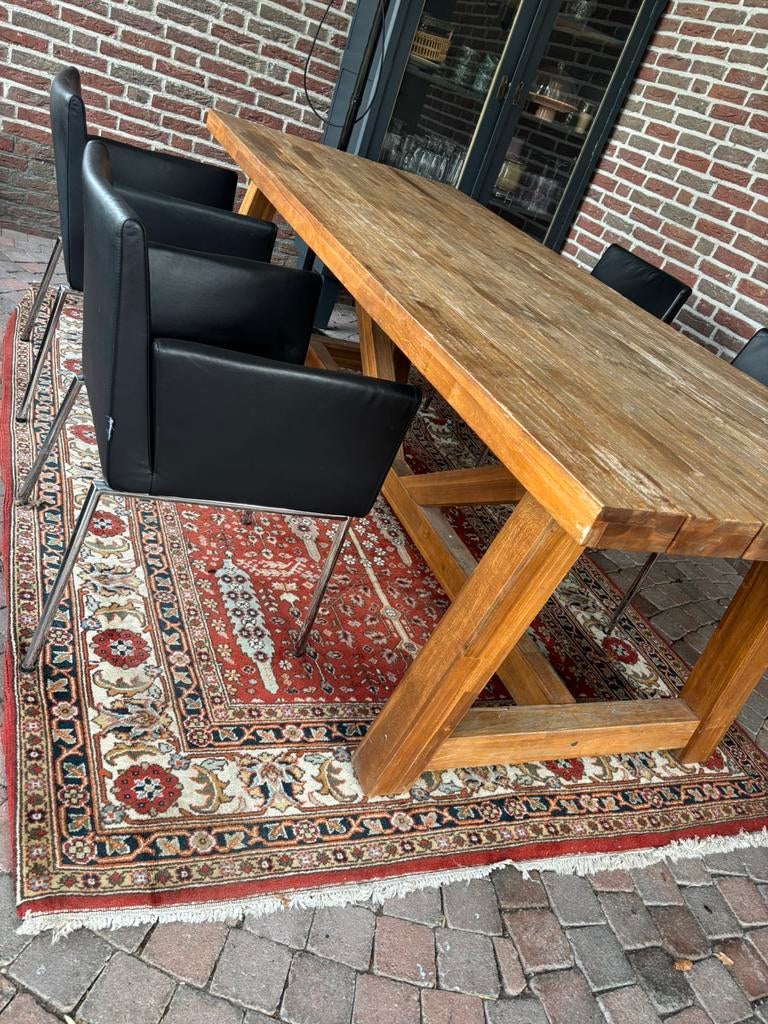 Artifort paco stoel 4 stuks, Ophalen, Zwart, Leer, Zo goed als nieuw