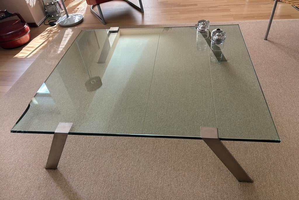 Glazen salontafel, Huis en Inrichting, Tafels | Salontafels, Ophalen, 100 tot 150 cm, 50 tot 100 cm, Glas