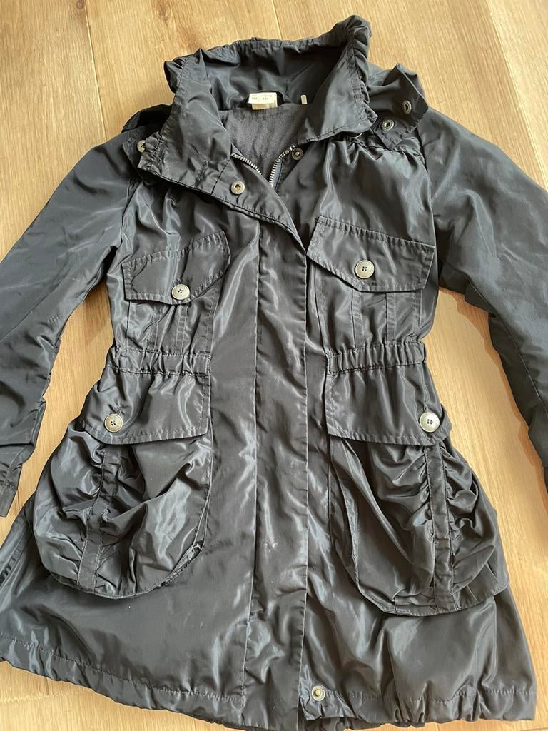 Kinder jas meisjes donkerblauw, Ophalen of Verzenden, Zo goed als nieuw, Maat 110