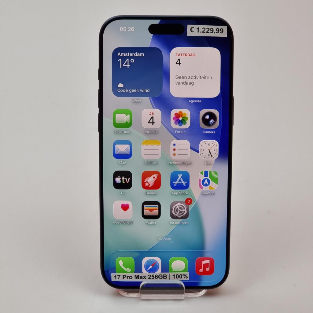 iPhone 17 Pro Max 256GB Blauw | Nieuwstaat | Apple Garantie, Apple, Zo goed als nieuw, Support@apple.com, One Apple Park Way
Cupertino, CA 95014
United States