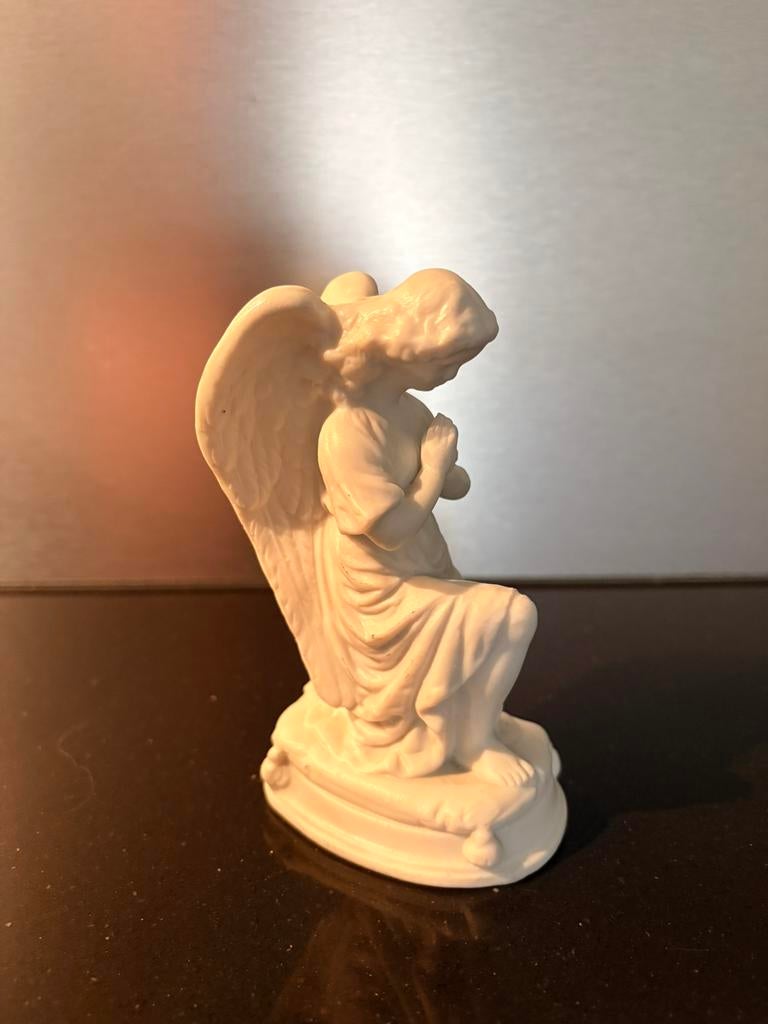 Antieke engel biscuit porcelein 12,5 cm hoog, Ophalen of Verzenden, Gebruikt