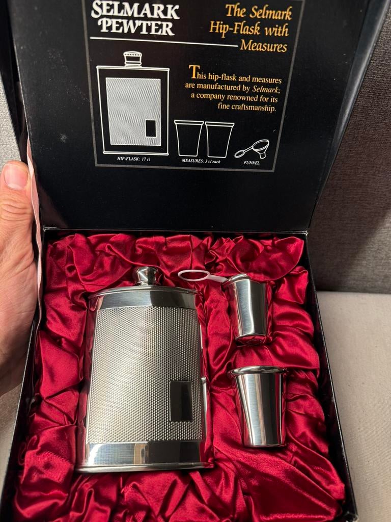 Selmark Pewter Luxe Heupfles Set Nieuw, Ophalen of Verzenden