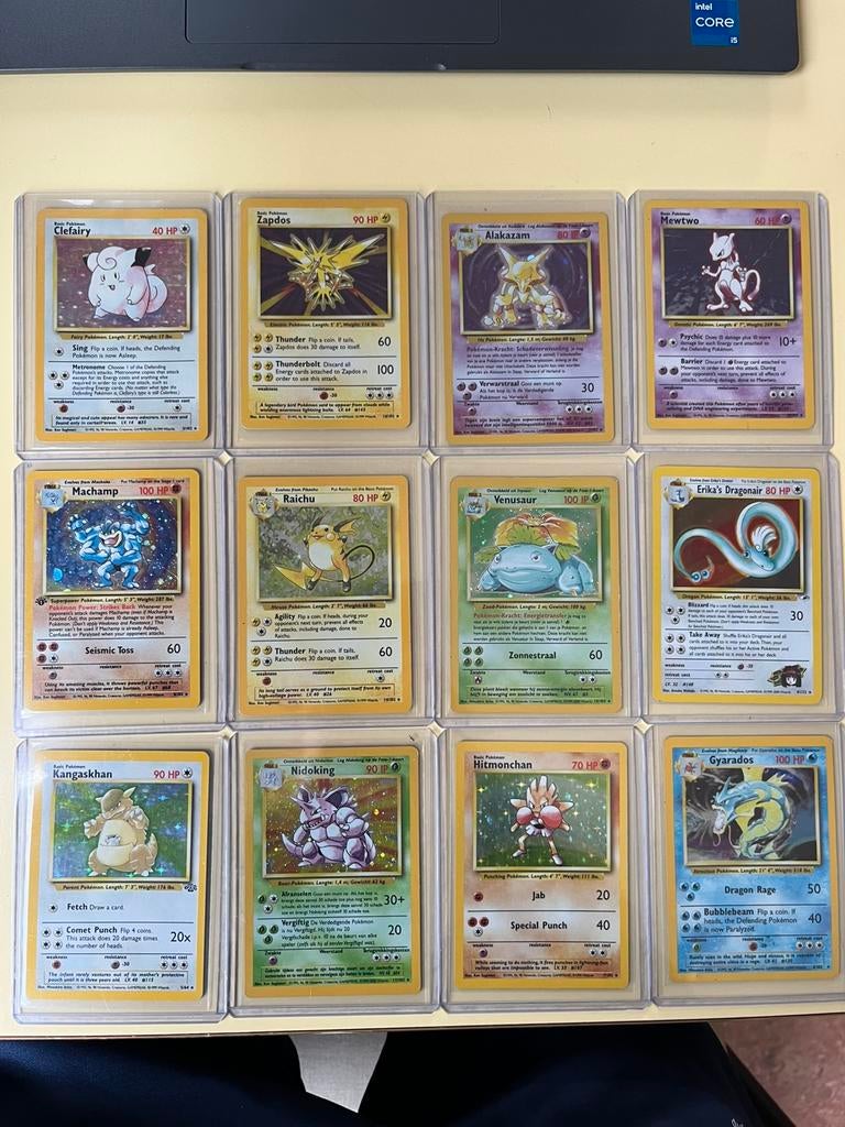 Pokémon Kaarten – Base Set  – Holo Rares – Engels/Nederlands, Ophalen, Zo goed als nieuw, Meerdere kaarten