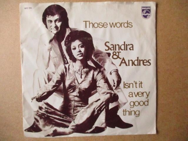 s4282 sandra and andres - those words, Cd's en Dvd's, Vinyl Singles, Ophalen, Gebruikt, Overige genres, 7 inch