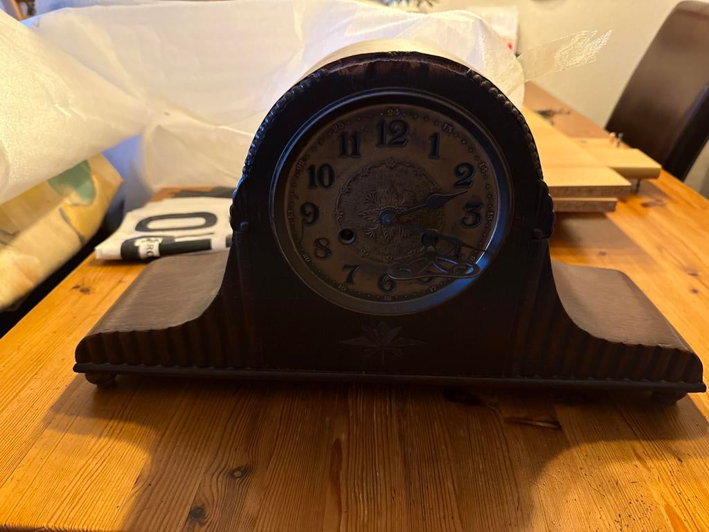 Antieke Schouwklok - Houten Mantelklok, Antiek en Kunst, Antiek | Klokken, Ophalen