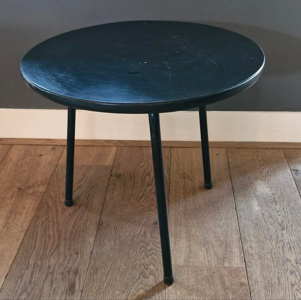 Vintage bijzettafel/plantentafel, Minder dan 55 cm, Gebruikt, Rond, Ophalen