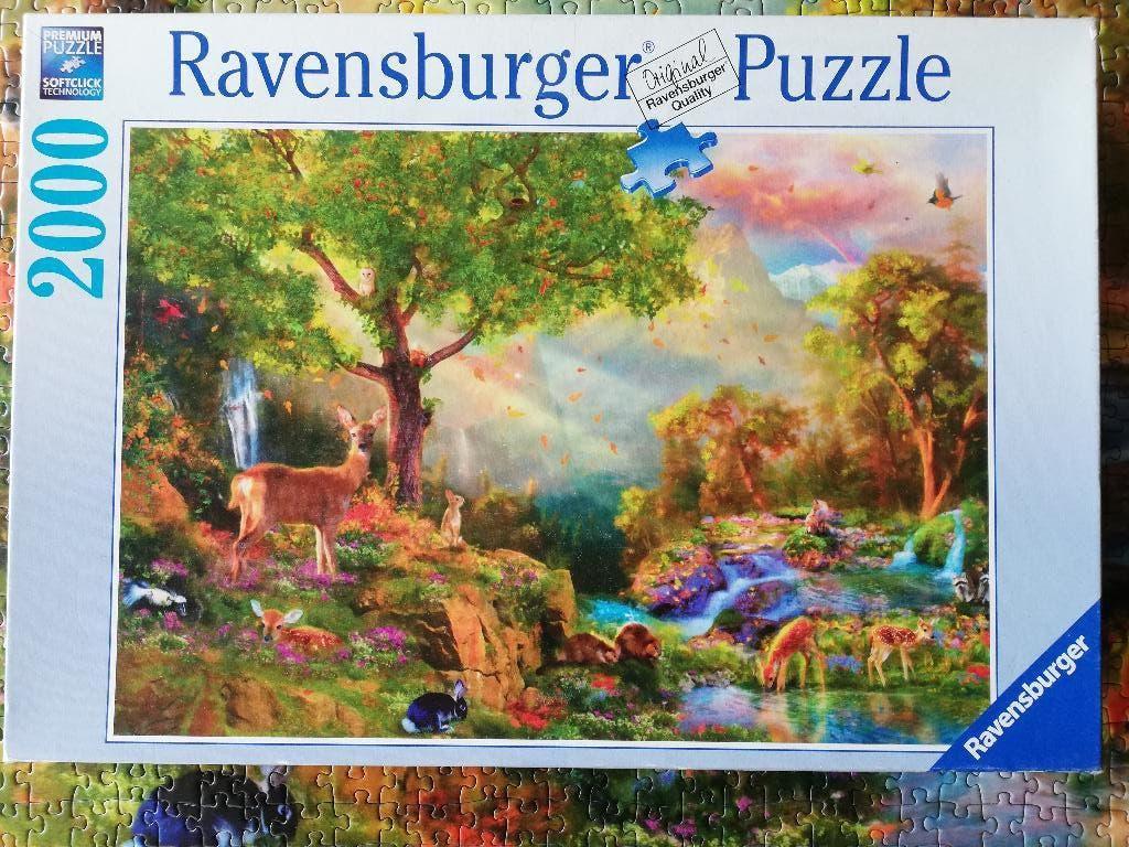 Puzzel 2000 stukjes: Bosidylle, Ophalen of Verzenden, Meer dan 1500 stukjes, Gebruikt, Legpuzzel