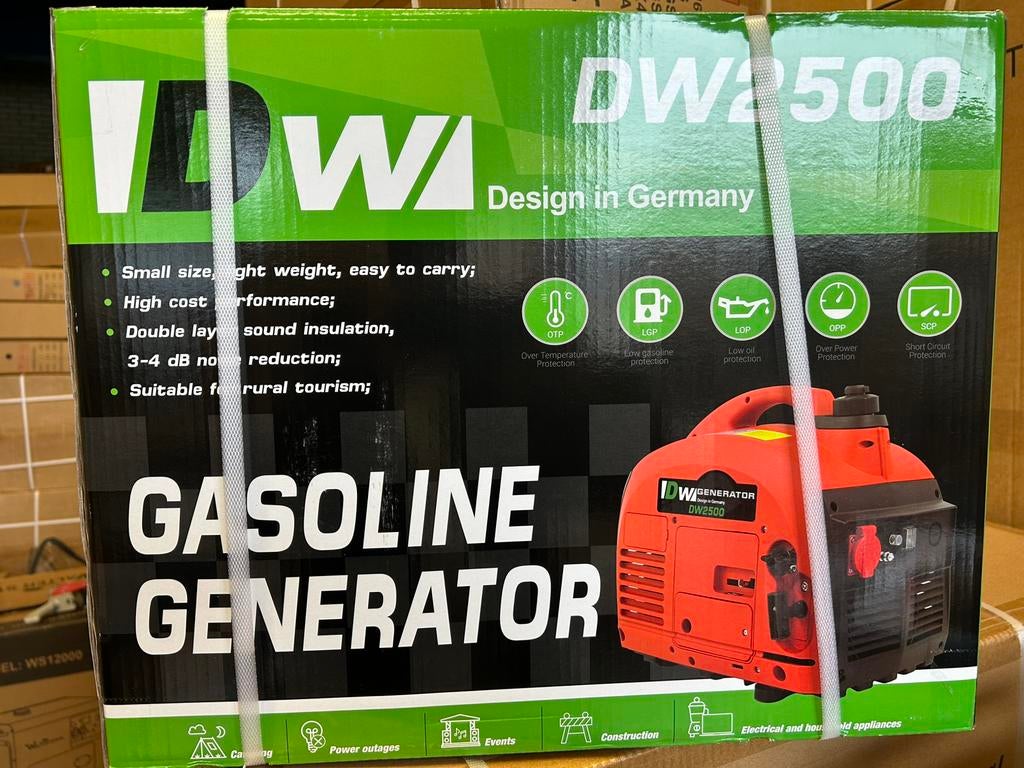 DWI DW2500 Aggregaat 750W Benzine Generator – Nieuw in Doos, Ophalen of Verzenden, Nieuw, Minder dan 5 kVA, Benzine