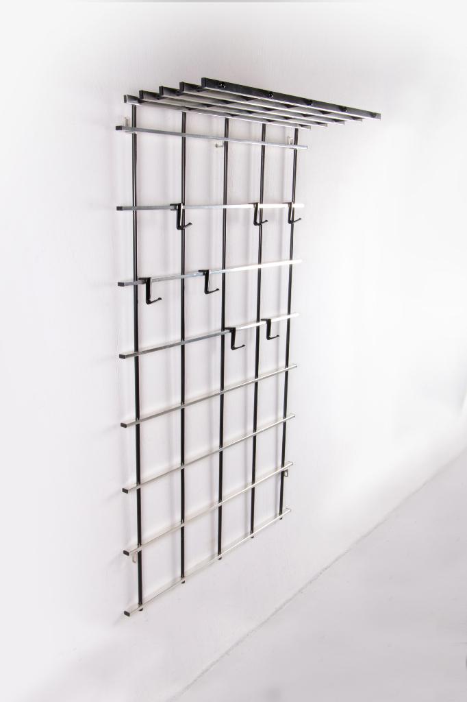 Vintage aluminium kapstok met schapje, Gebruikt, Minder dan 100 cm, Metaal, Ophalen