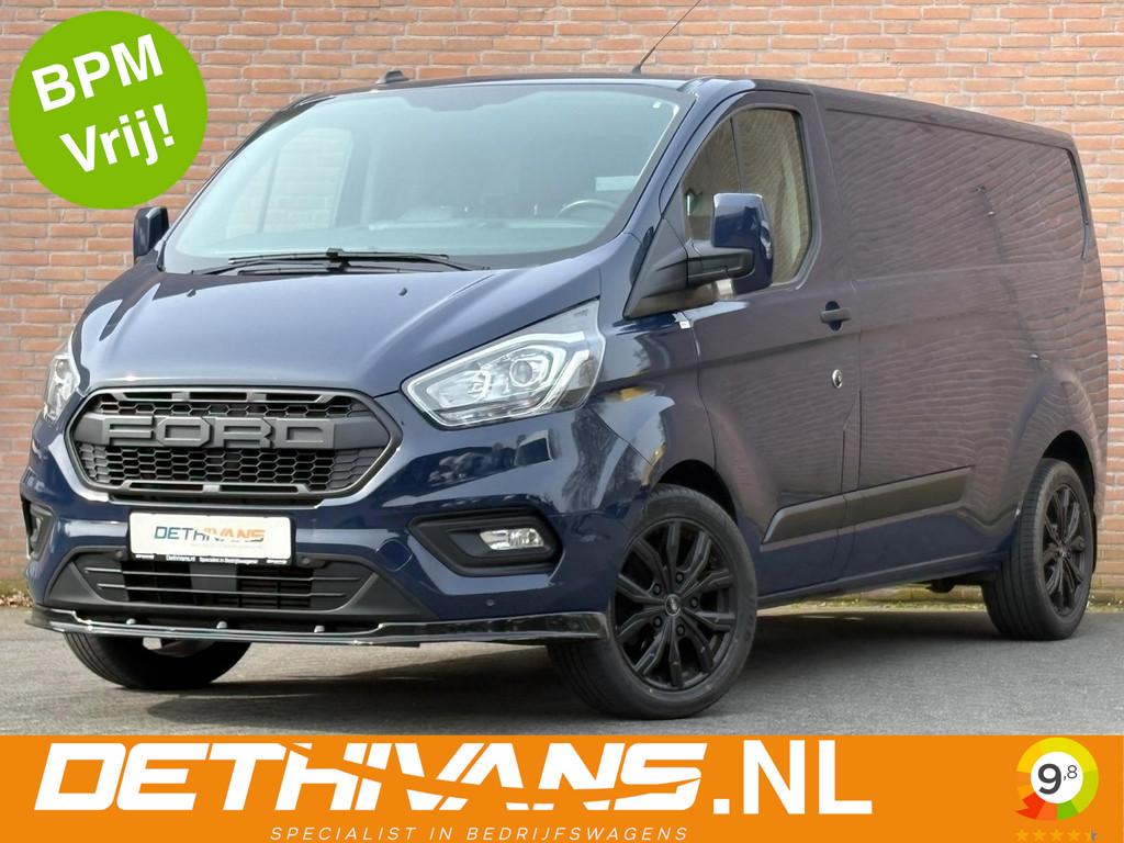Ford Transit Custom 2.0TDCI 130PK Lang / Automaat / Cruiseco, Stof, 4 cilinders, Met garantie (alle), Blauw