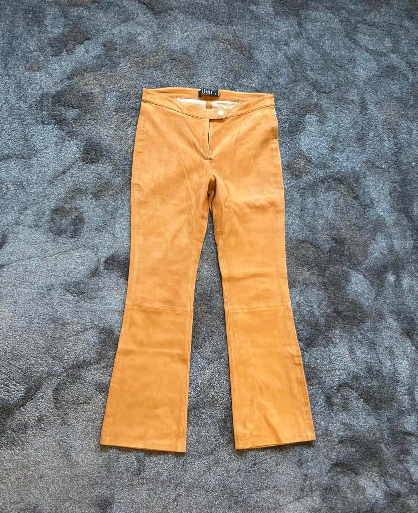 Ibana Bruine Leren Broek Maat 36, Bruin, Ophalen of Verzenden, Zo goed als nieuw, Maat 36 (S)