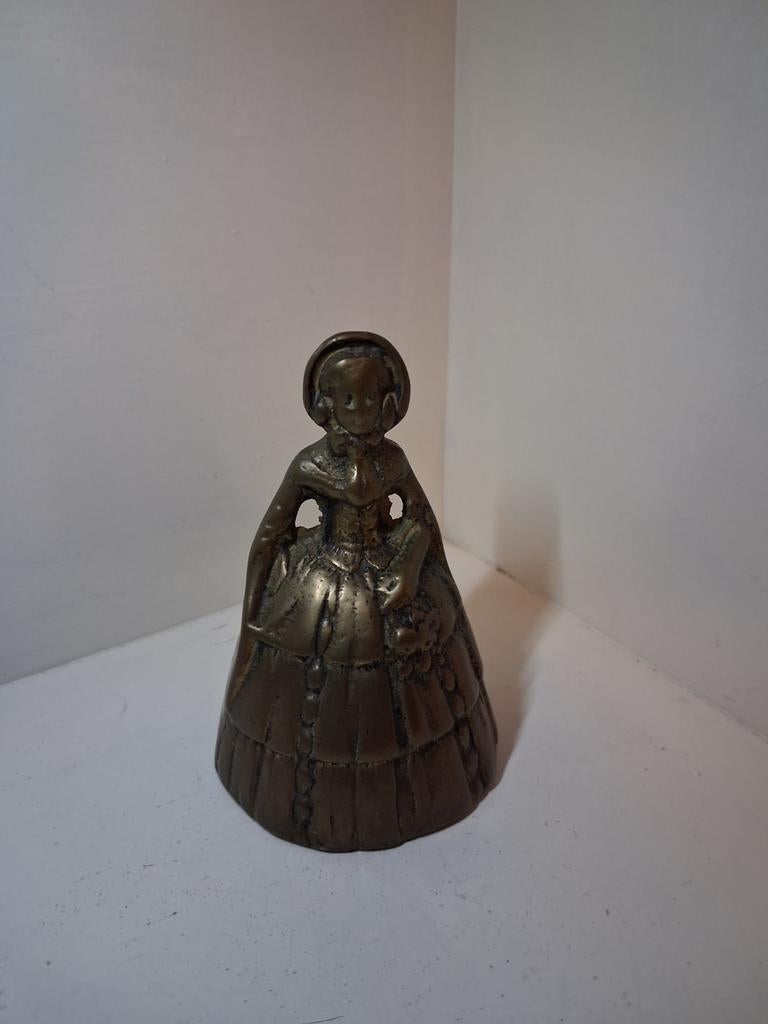 Vintage Messing Tafelbel Victoriaanse Dame - Crinoline Lady, Ophalen of Verzenden, Koper