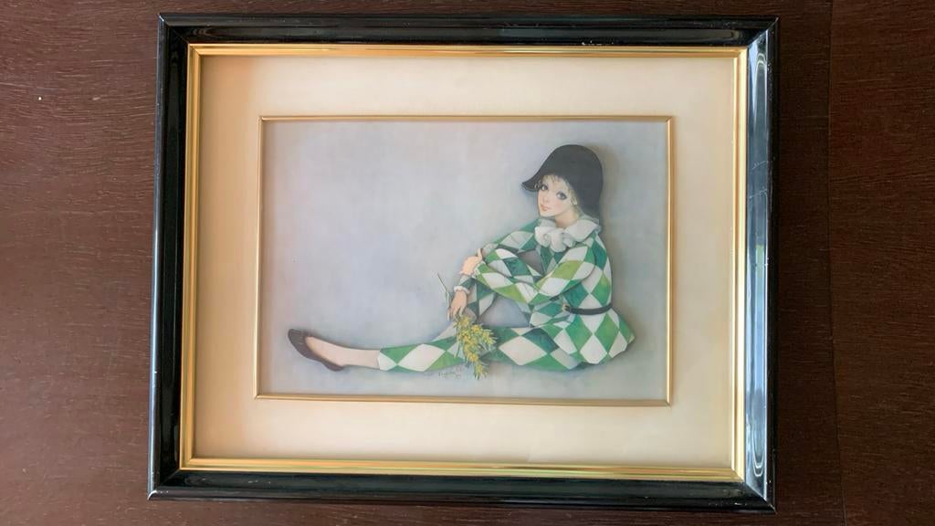 Vintage Mira Fujita 3D Poster Ingelijst, Antiek en Kunst, Ophalen