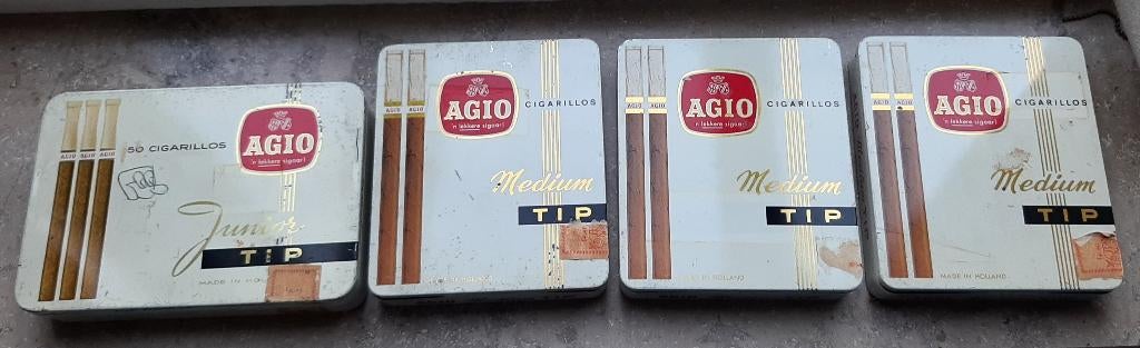 4 Agio blikken sigarendoosjes (zeer oud), Ophalen, Overige typen