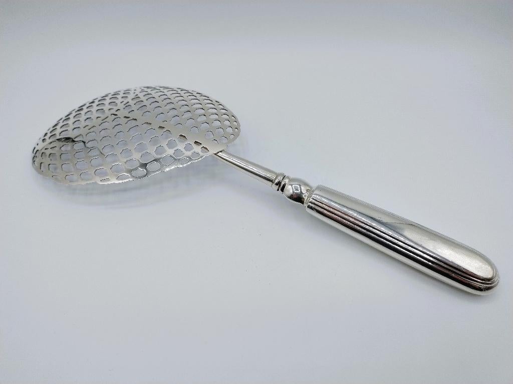 Zilveren visschep, fa. N.S. Visser en Co, 's-Hertogenbosch, Antiek en Kunst, Antiek | Bestek, Verzenden