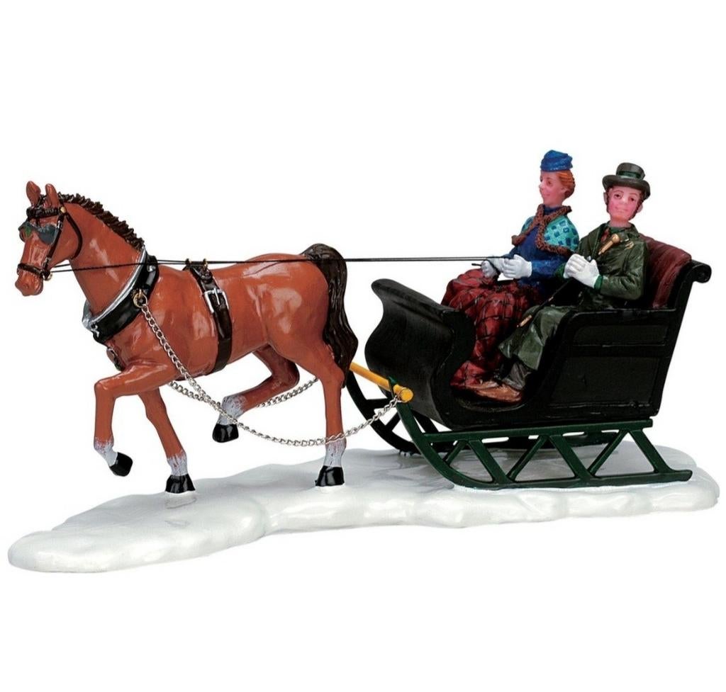 Lemax slee tocht kerstdorp miniatuur, Ophalen of Verzenden