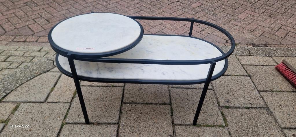 Riverdale salontafel Mara marmer, Ophalen, 50 tot 100 cm, Rond, 50 tot 100 cm