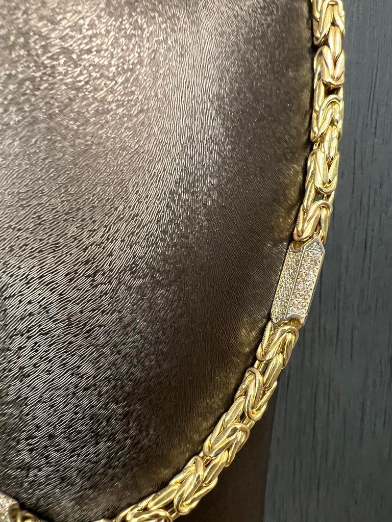 14k gouden koningsketting dik schakel ketting, Sieraden, Tassen en Uiterlijk, Kettingen, Ophalen of Verzenden, Zo goed als nieuw