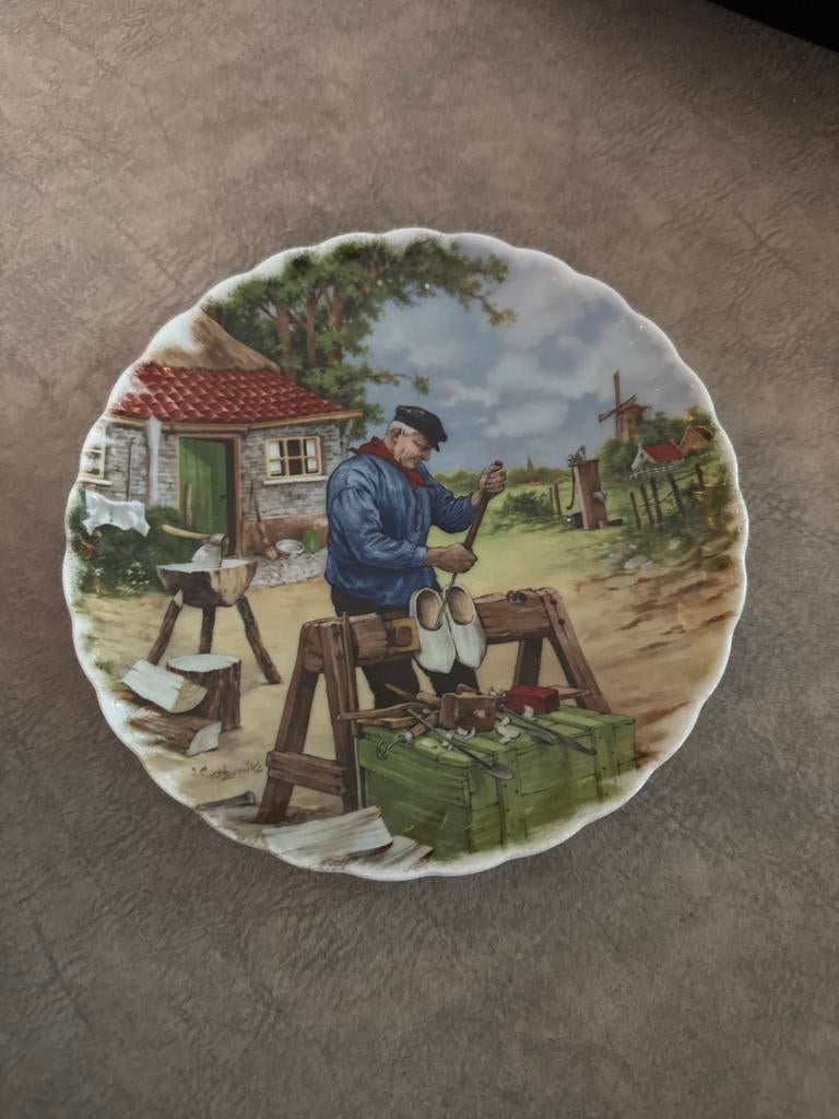 Vintage Royal Holland Wandbord met Klompenmaker, Antiek en Kunst, Ophalen of Verzenden