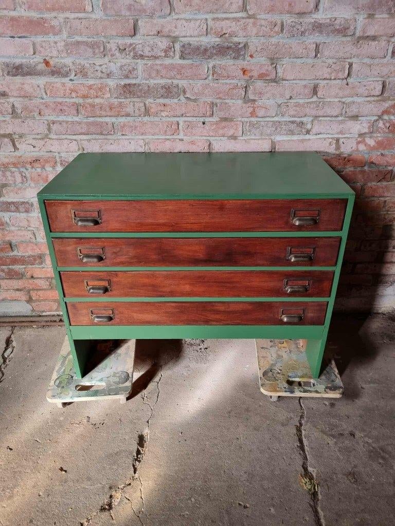 Vintage Ladekast, Huis en Inrichting, Ophalen, Gebruikt, 50 tot 100 cm, 3 of 4 laden