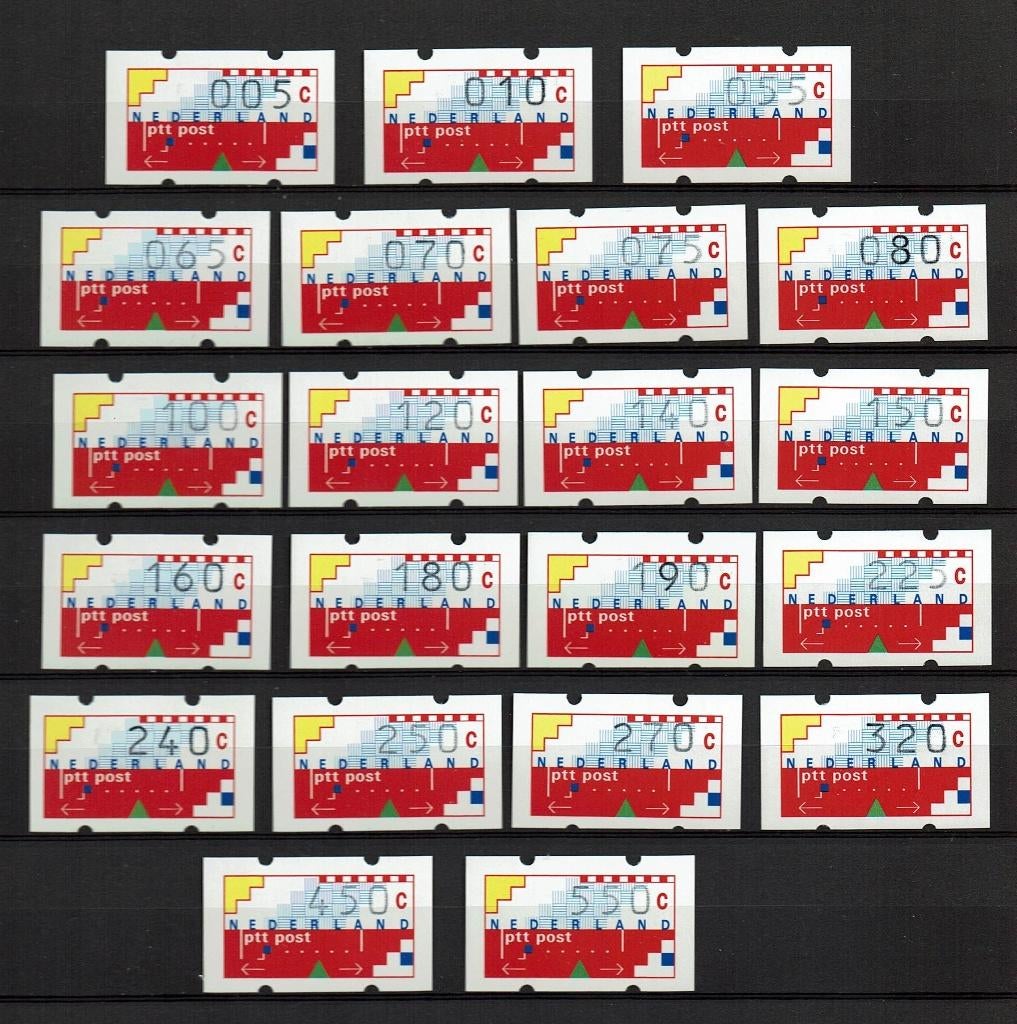 Nederland kavel 1 automaatstroken postfris, Postzegels en Munten, Verzenden, Na 1940, Postfris